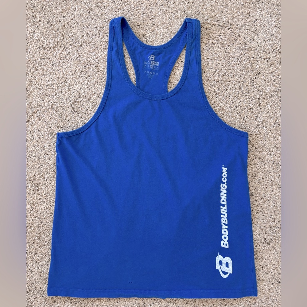 Body Builders Tank Top. Size Large. Color is Royal Blue. In nice used condition.